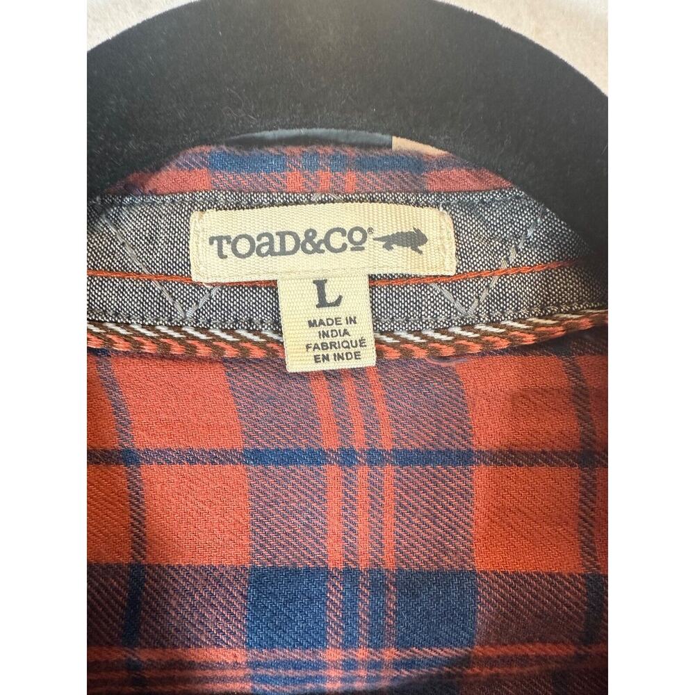Toad & Co Dress Women L Shirt Button Down Plaid Organic Gorpcore Cabincore C16 - Picture 3 of 7